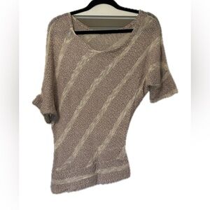 Papaya Light Purple Striped A-Symmetrical Sweater.